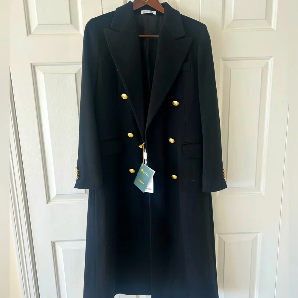 Loro Piana black virgin wool elegant coat NWT - Picture 1 of 5
